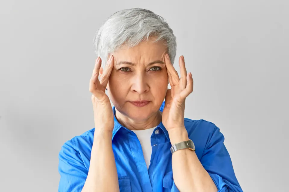 Diagram-style illustration of facial aging zones