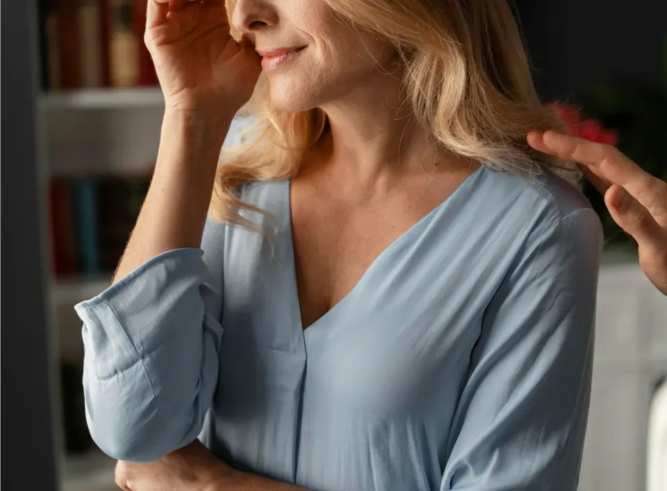Provider reviewing menopause treatment options with patient